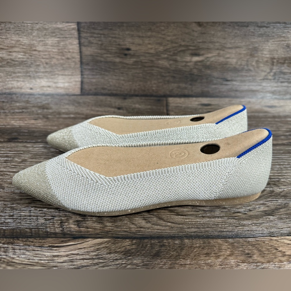 Rothys The Point Diamond Metallic Flat Shoe NEW SZ 8 - Picture 5 of 15